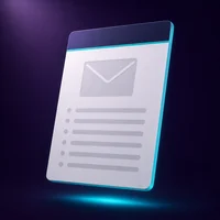 Karte mit Briefsymbol und Betreffzeilen