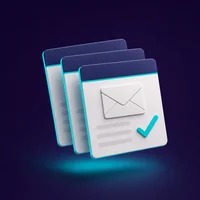 Gefächerte Karten mit Briefsymbol
