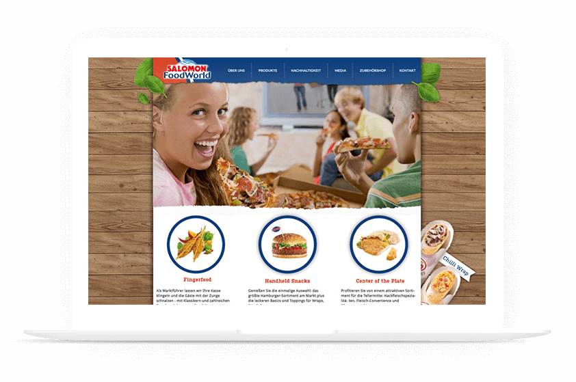 Webdesign Referenz Salomon Food World mockup