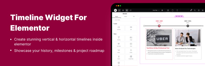 Timeline Widget for Elementor - Drag and Drop Timeline Builder für Elementor Page Builder