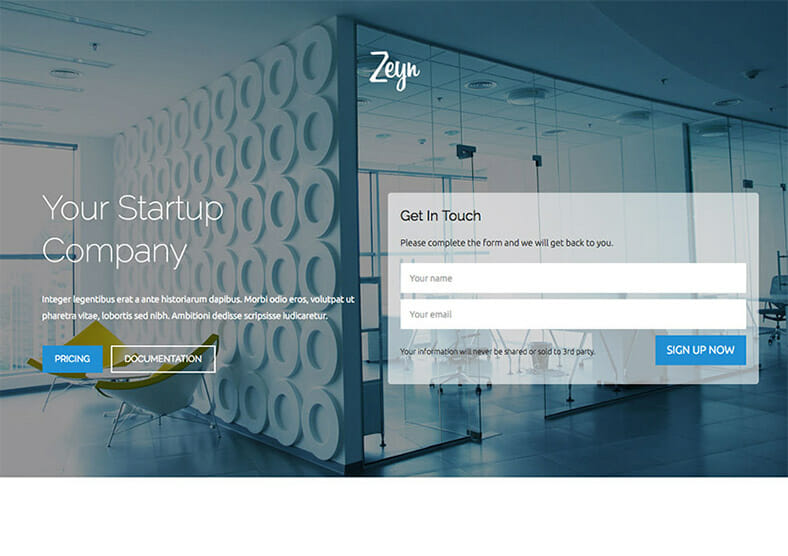 zeyn-startup-landing