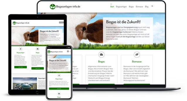 Webdesign Referenz von Biogas Anlagen Portal