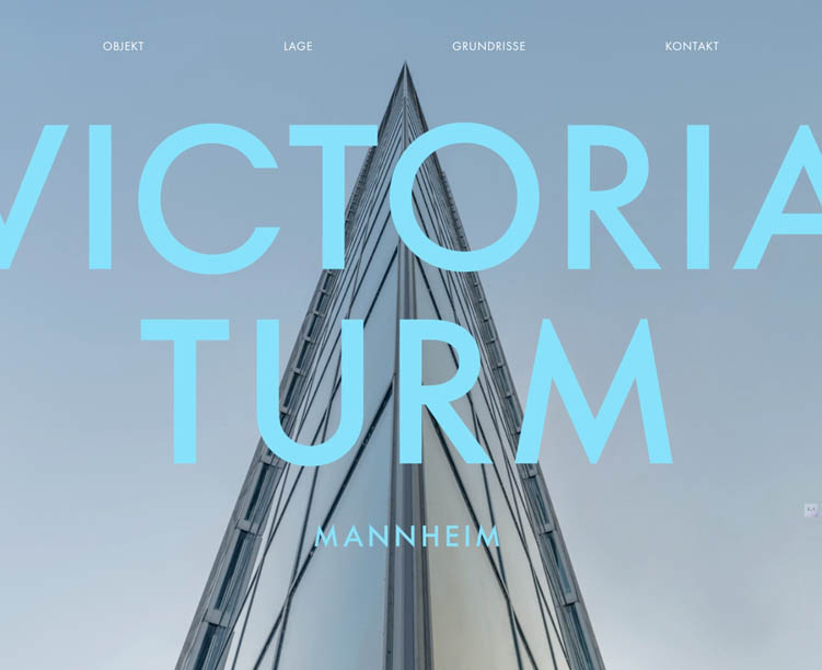 One-Pager Website Design Viktoria Turm Mannheim