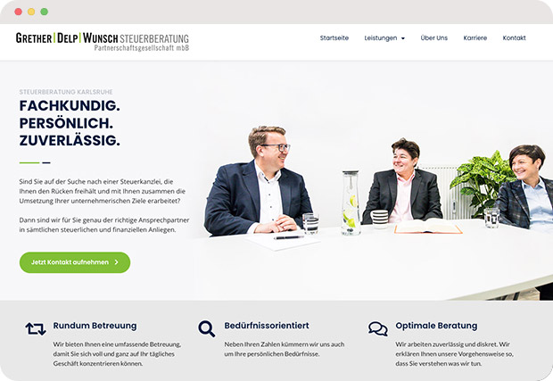 Professionelle Weblayout Referenz