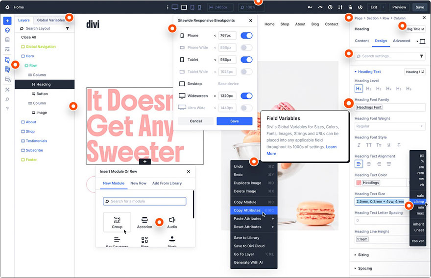 Divi 5 Neuerungen - Screenshot der neuen Benutzeroberfläche des Visual Builders