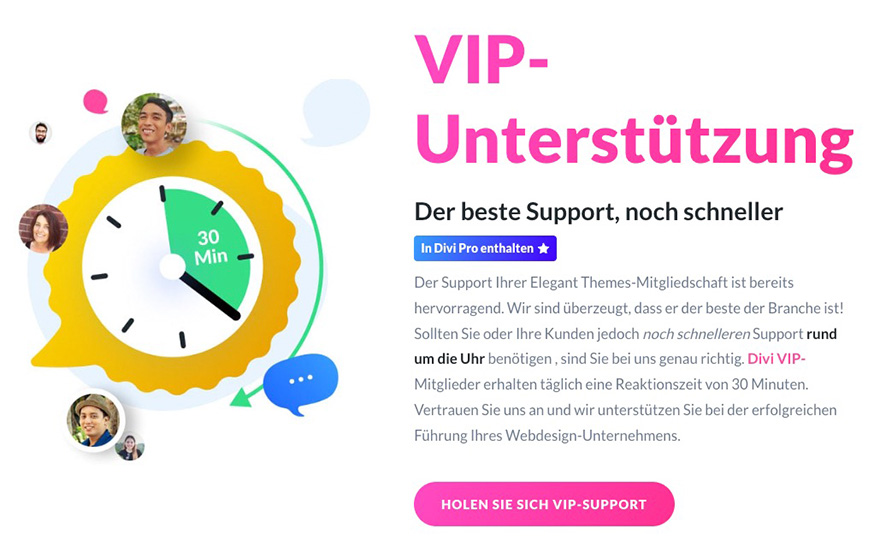 Divi 24/7 Live-Chat Support
