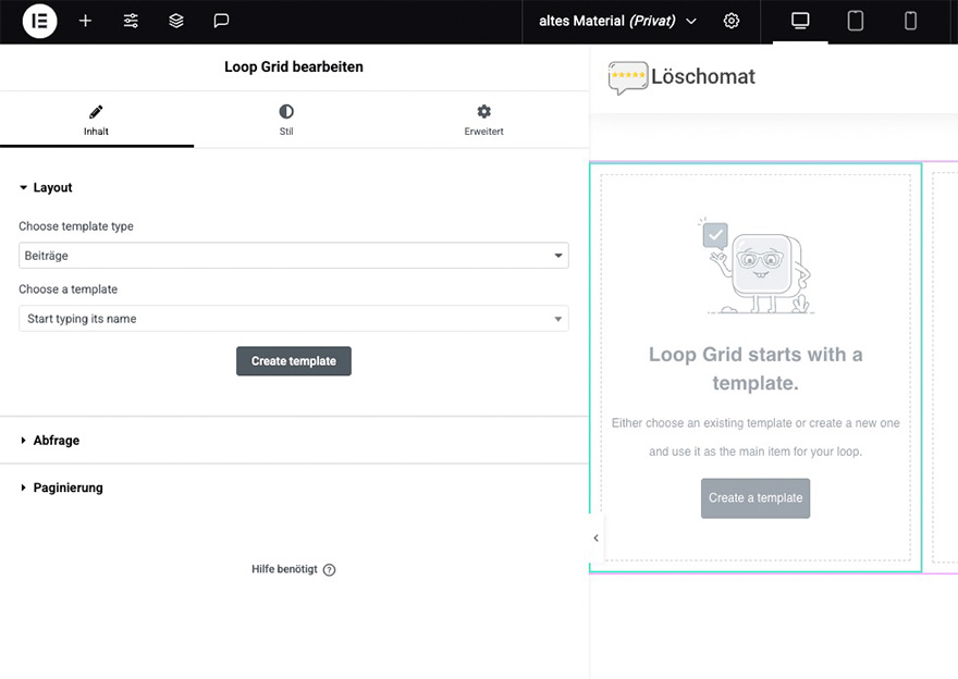 Elementor Loop Builder für dynamische Inhalte