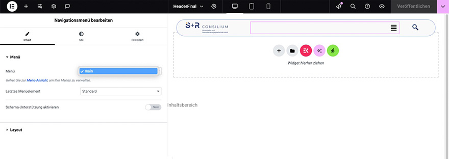 Elementor Theme Builder für globale Design-Elemente