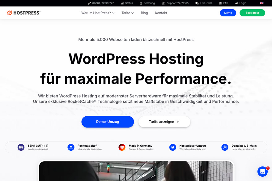 HostPress Logo - Managed WordPress Cloud Hosting Anbieter HostPress WordPress Hosting ab 29 Euro mit 2 vCPUs