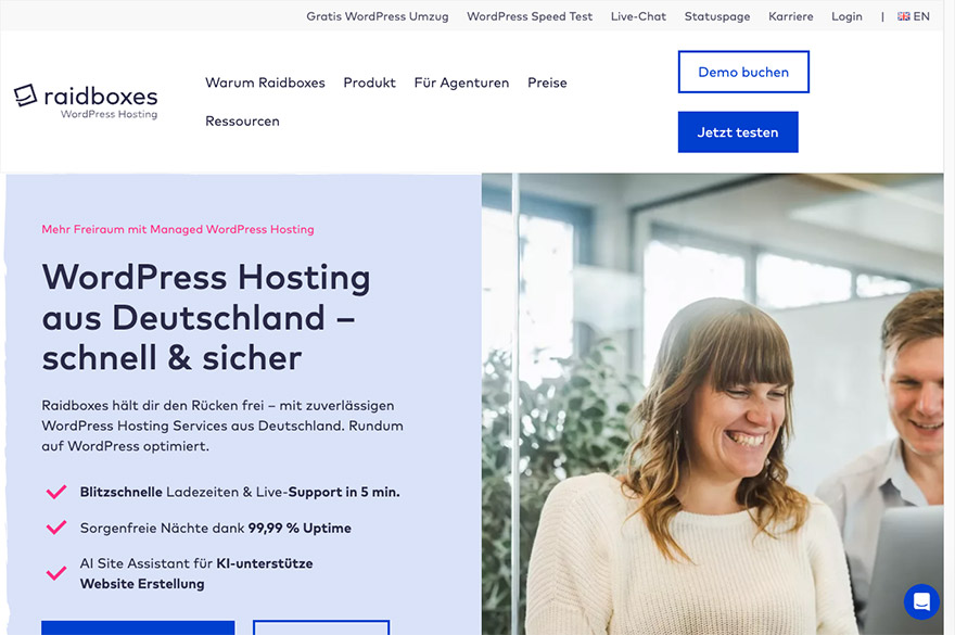 Raidboxes - Intuitives WordPress Hosting für Anfänger Raidboxes WordPress Hosting Dashboard - Benutzerfreundliche Oberfläche