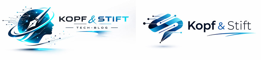 ChatGPT Logo erstellen: Zwei Logo-Varianten für einen Tech-Blog im modernen Flat-Design