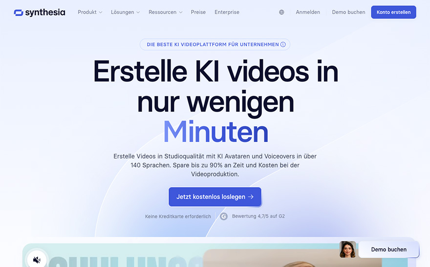 Synthesia KI-Video-Generator für Unternehmen