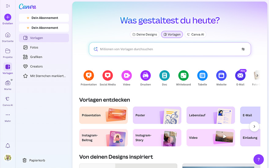 Canva KI-Avatar erstellen kostenlos