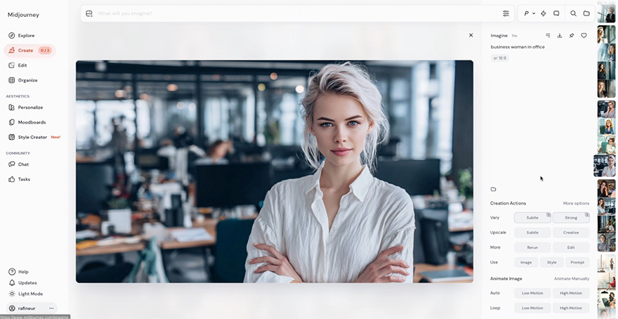 Midjourney Bildvarianten - Die vier generierten KI-Bilder zur Auswahl