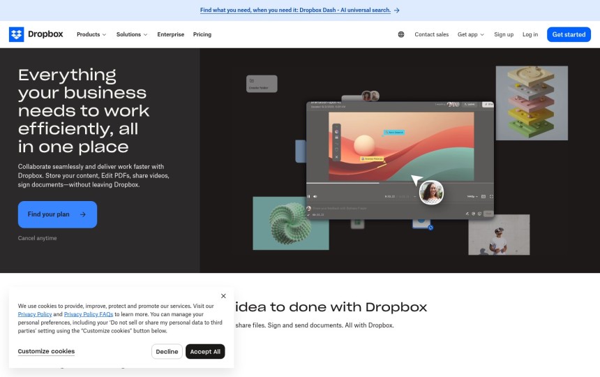 Landing Page Beispiele Dropbox