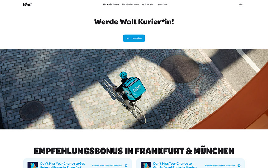 Landing Page Beispiele Wolt