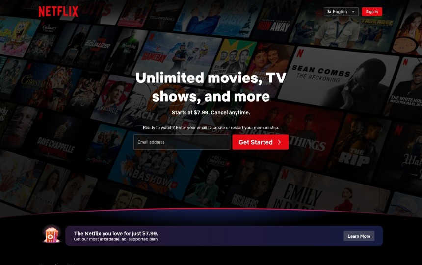 Landing Page Beispiele Netflix
