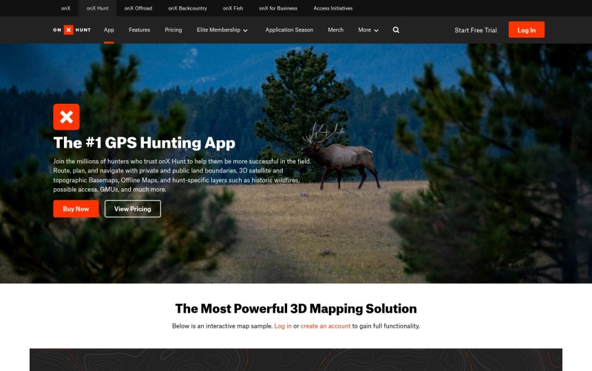 Landing Page Beispiele OnX Maps