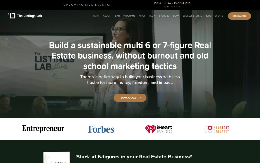 Landing Page Beispiele The Listings Lab