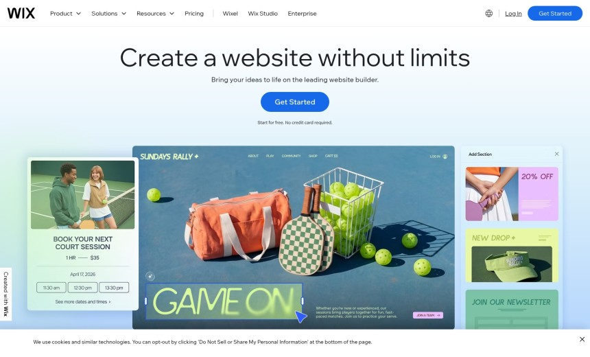Wix Website Builder mit über 2600 Templates, KI-Tools und integriertem Landing Page Editor für Einsteiger