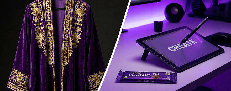 Farbpsychologie Violett – Wirkung der Farbe Violett im Webdesign für Kreativität und Luxus