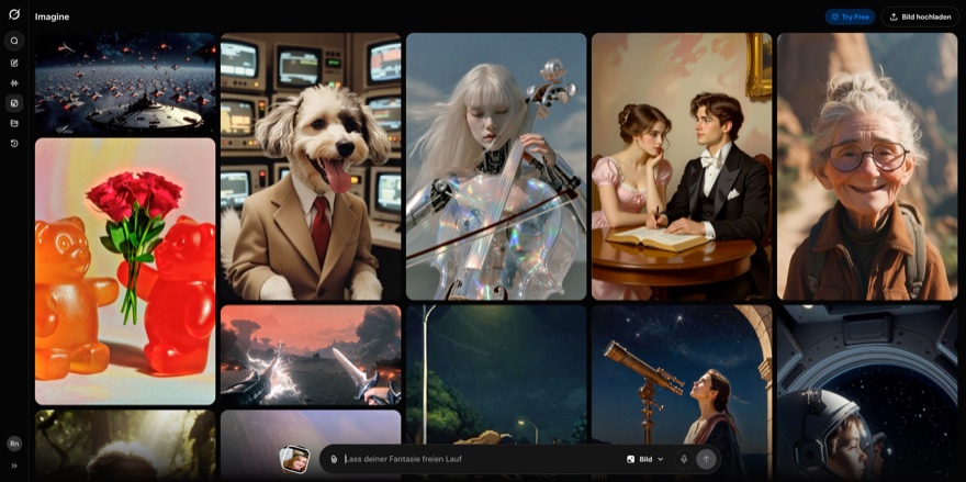 Screenshot der Grok Aurora KI-Bildgenerator Oberfläche