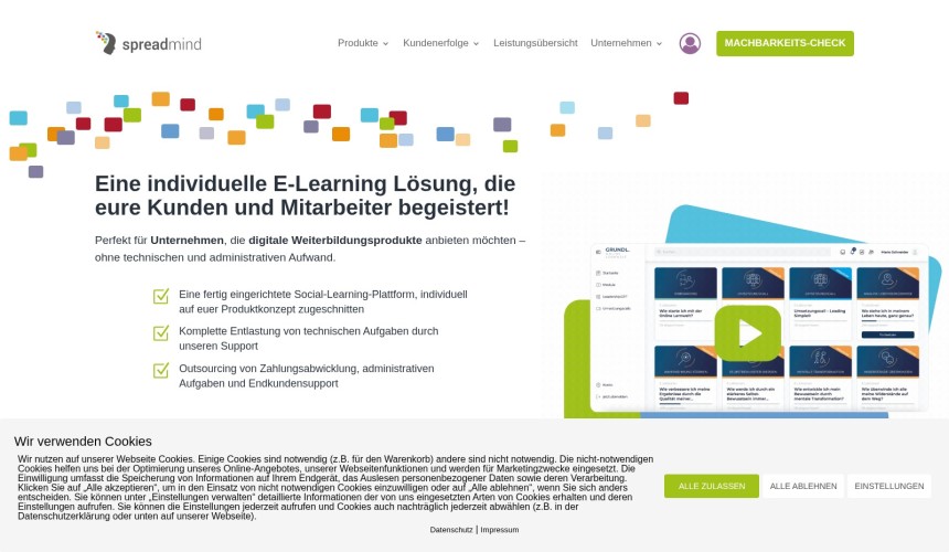 onlinekurs plattformen spreadmind 04 Spreadmind Kursplattform Screenshot