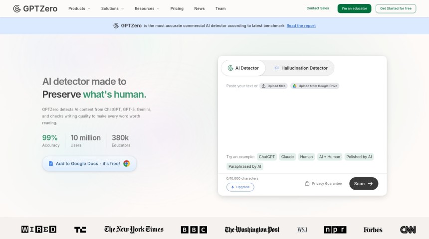 GPTZero KI-Detektor Ergebnis