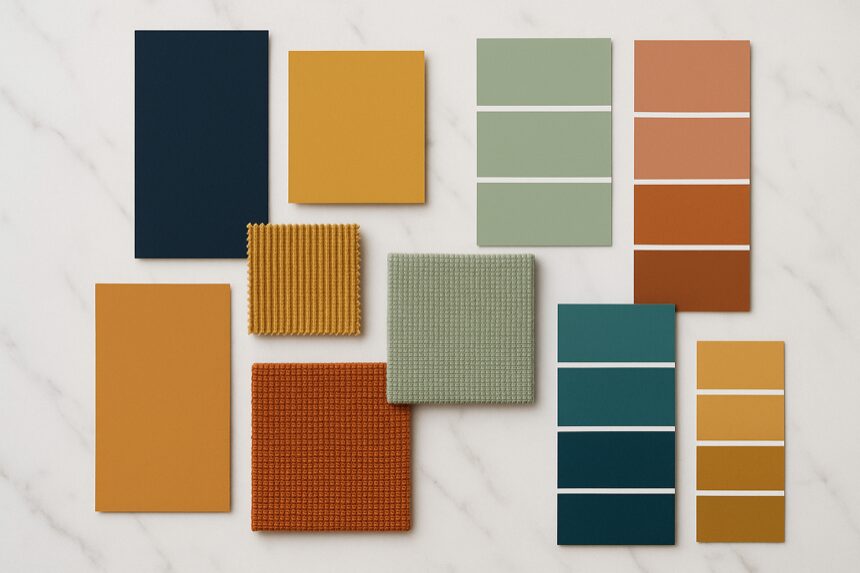 Farbkombinationen Header – harmonische Farbpaletten mit Farbmustern und Designelementen