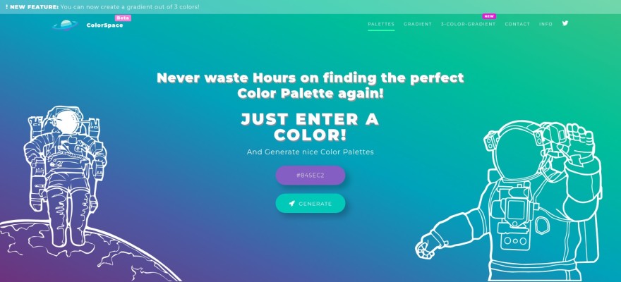 ColorSpace Farbpaletten-Generator – passende Farbpalette aus einem Hex-Code erstellen
