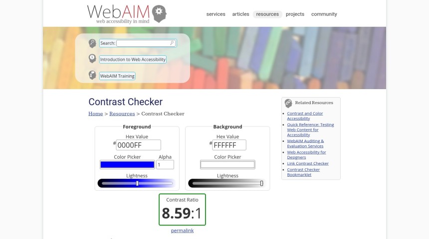 screenshot webaim 14