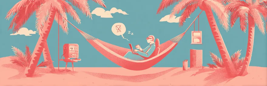 Retro Charakter in Haengematte passives Einkommen Mythos