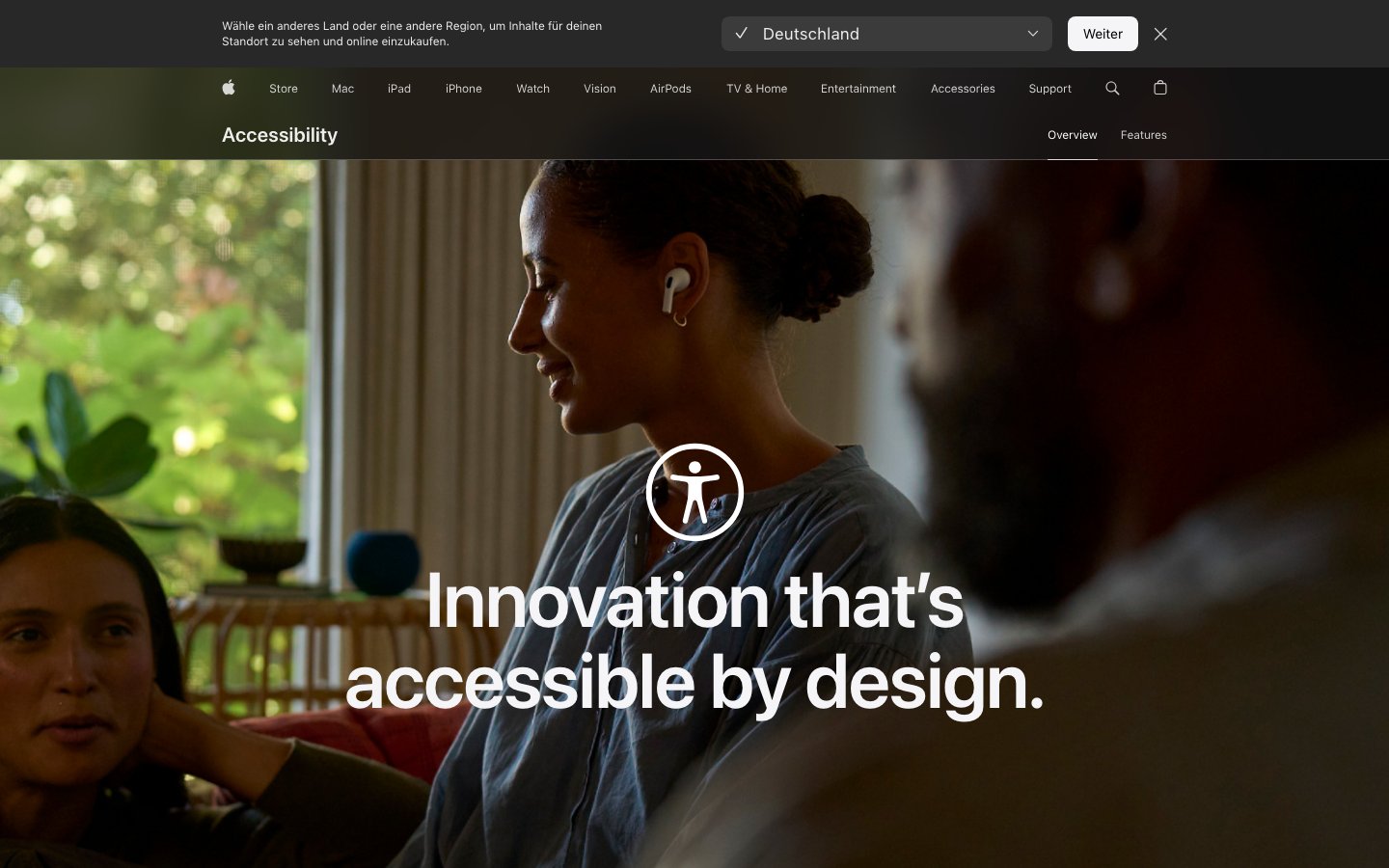 Apple Accessibility - Vorbildliches barrierefreies Webdesign Barrierefreies Webdesign 2026 - Apple Accessibility vorbildliche Umsetzung