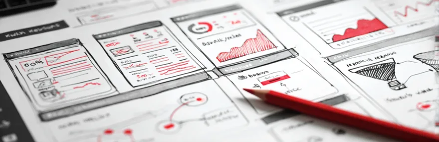 Analytics Dashboard Wireframe zum Messen der Content Performance
