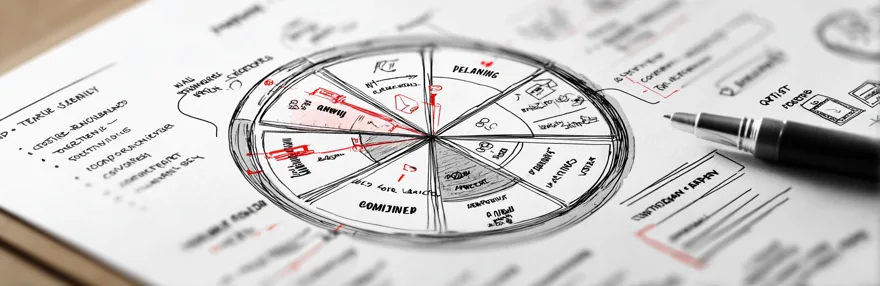 Zeitplanung Tortendiagramm fuer Content-Strategie mit begrenzten Ressourcen