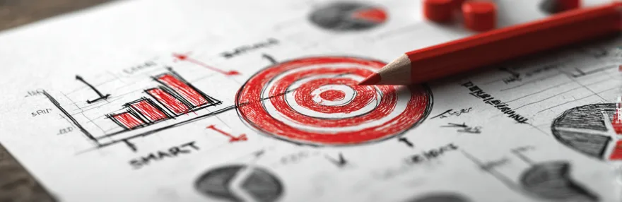 SMART Ziele definieren fuer die Content Strategie mit Zielscheibe