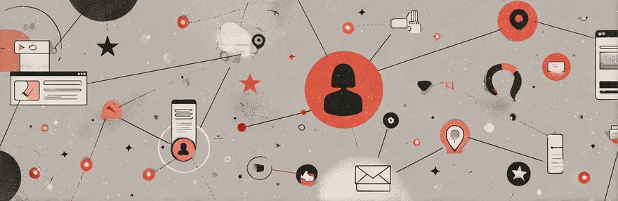 Customer Journey Touchpoints: Alle Berührungspunkte im Überblick als Netzwerkdiagramm