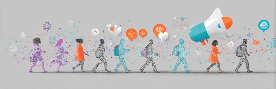 Empfehlungsmarketing Kette verbundener Menschen