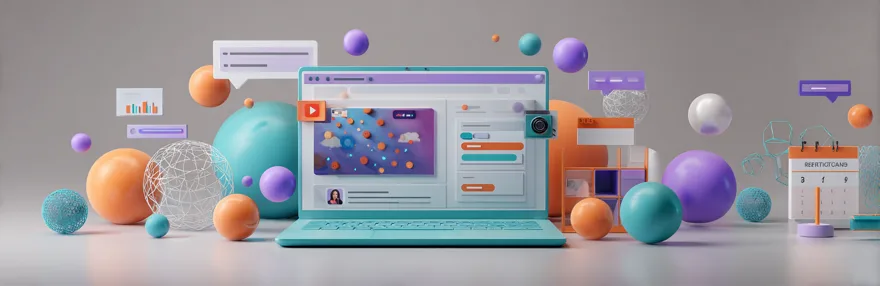 Laptop mit Live Webinar Praesentation