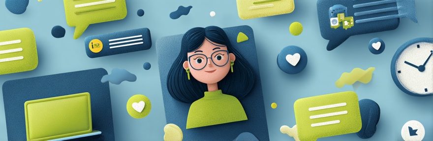 Sales Funnel Tipps für Selbstständige – Profilkarte mit Figur für kleine Budgets