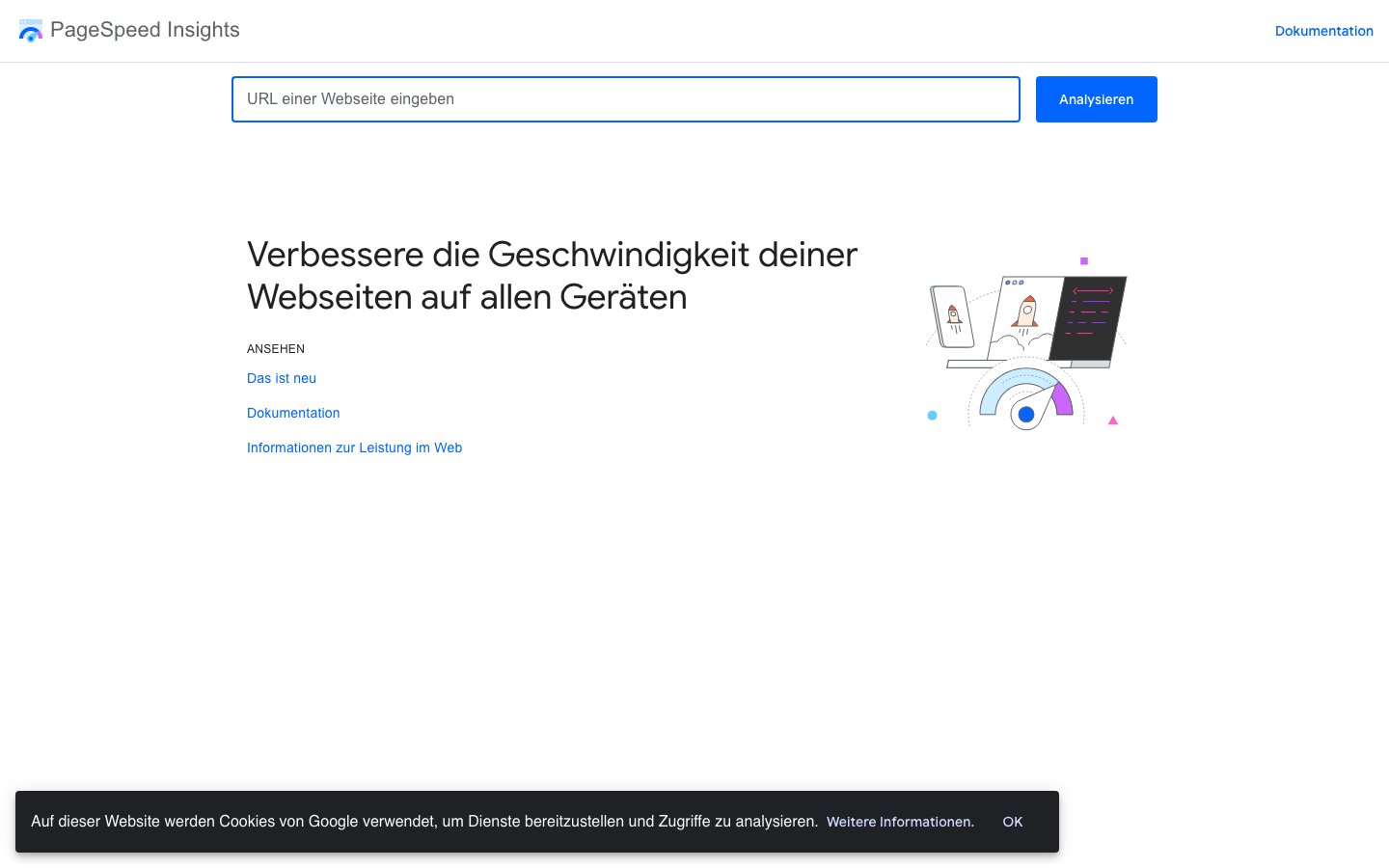Google PageSpeed Insights - Performance messen Performance Webdesign Trend 2026 - Google PageSpeed Insights misst die Core Web Vitals