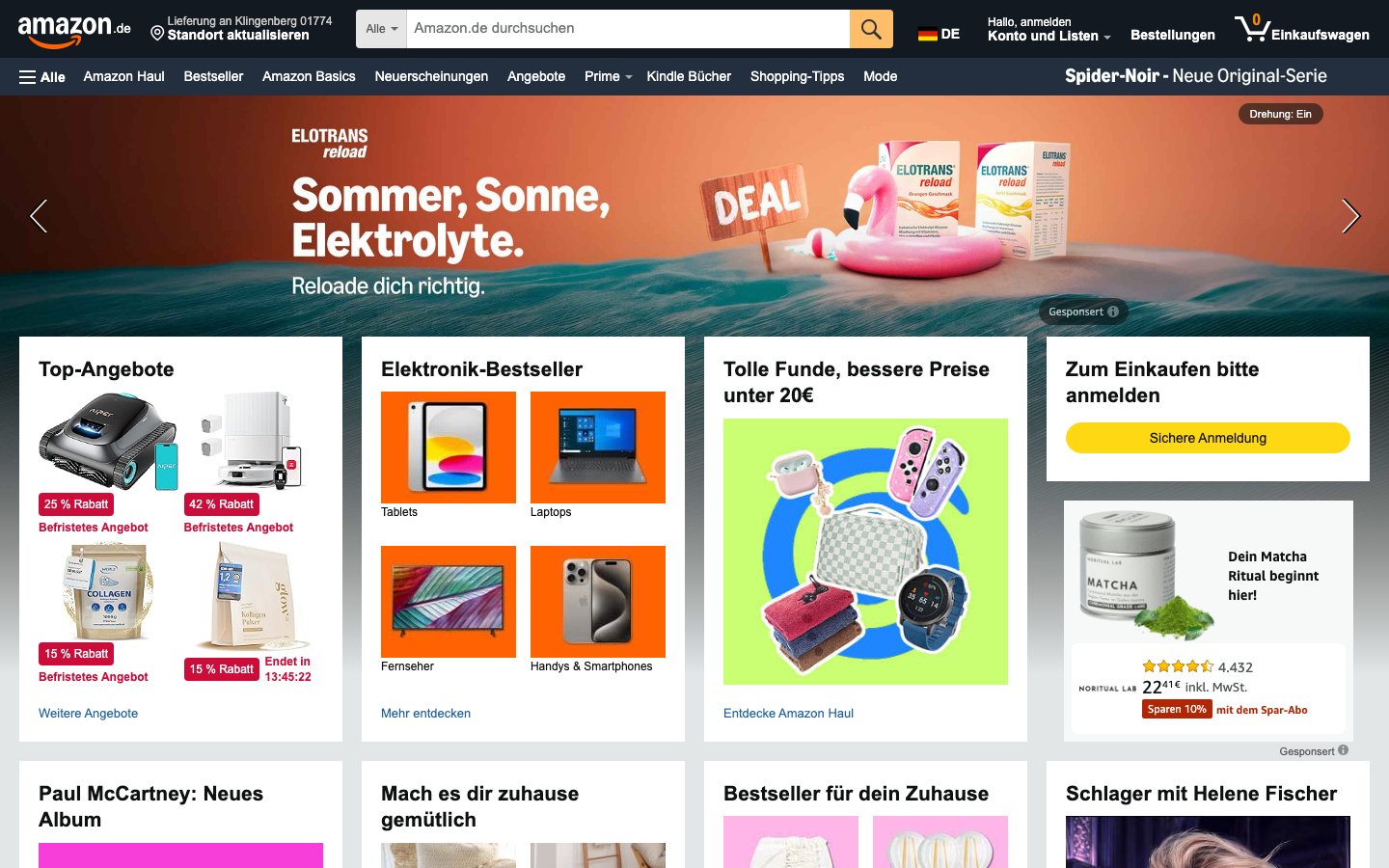 Amazon - personalisierte Startseite mit Empfehlungen Personalisierung Webdesign Trend 2026 - Amazon zeigt individuelle Produktempfehlungen
