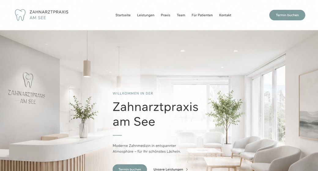 Praxis-Website Referenz - Zahnarztpraxis am See moderne Zahnmedizin