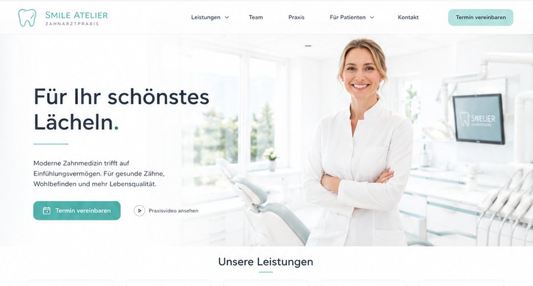 Praxis-Website Referenz - Smile Atelier Zahnarztpraxis München