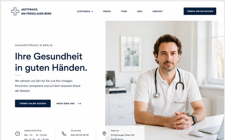 Webdesign Referenz Arztpraxis Berlin – Hausarztpraxis Prenzlauer Berg