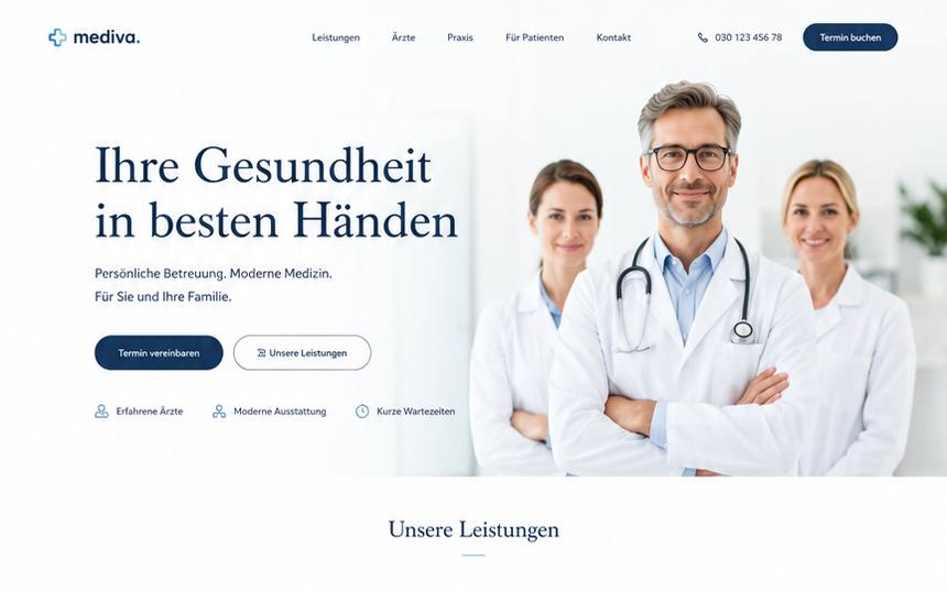 Webdesign Referenz Gemeinschaftspraxis – mediva