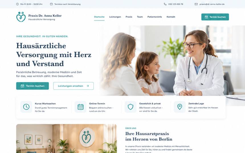 Webdesign Referenz Familienpraxis – Praxis Dr. Anna Keller