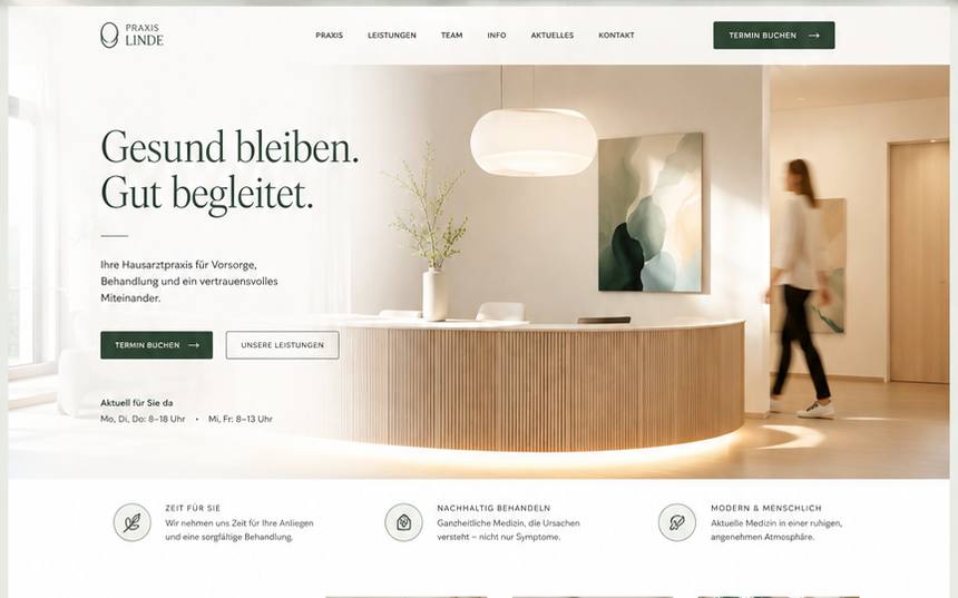 Webdesign Referenz Hausarztpraxis – Praxis Linde Allgemeinmedizin