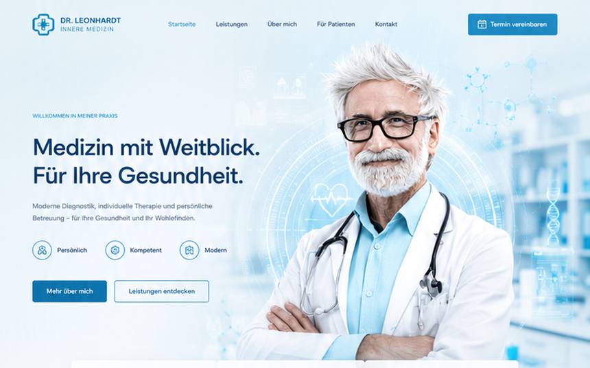 Webdesign Referenz Internist – Praxis Dr. Leonhardt Innere Medizin