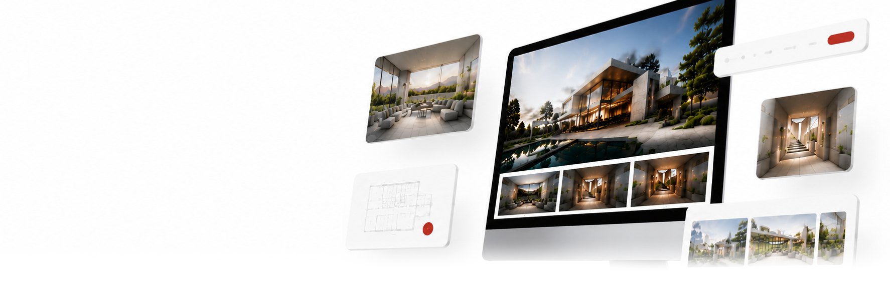 Architektur-Website mit herausgelösten Designelementen – Webdesign für Architekturbüros
